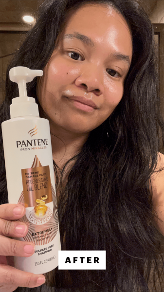 Calaor after using the Pantene Extreme Damage Care Regenerative Oil Blend Shampoo