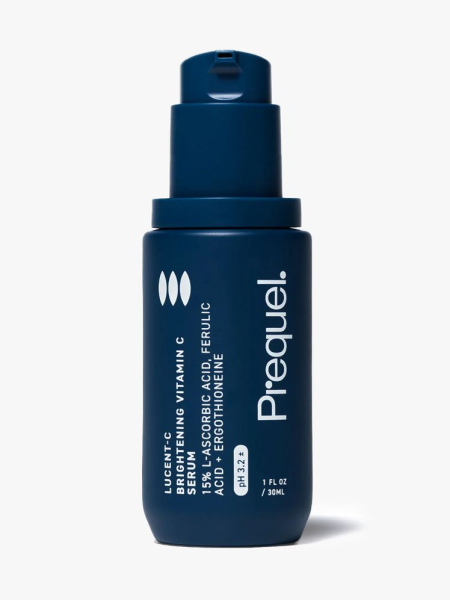 Prequel Lucent-C Vitamin C Serum in branded component on a light gray background